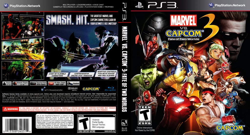 Marvel vs Capcom 3 Fate of Two Worlds DVD NTSC Custom f1
