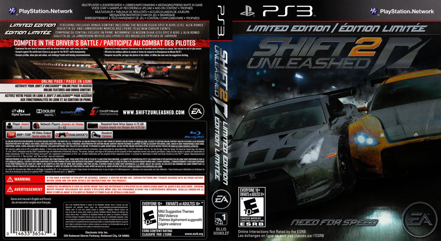 Shift 2 Unleashed DVD NTSC f - Playstation Game Covers - Shift 2 ...