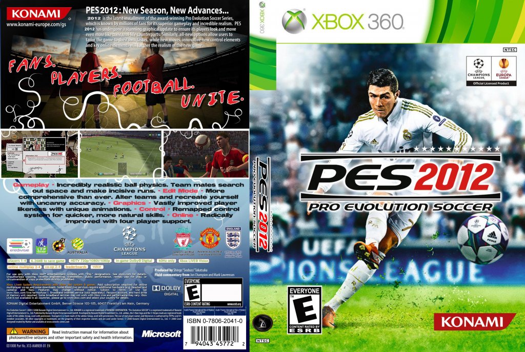 Pro Evolution Soccer 2012 Xbox 360 Box Art Cover by dragonx7
