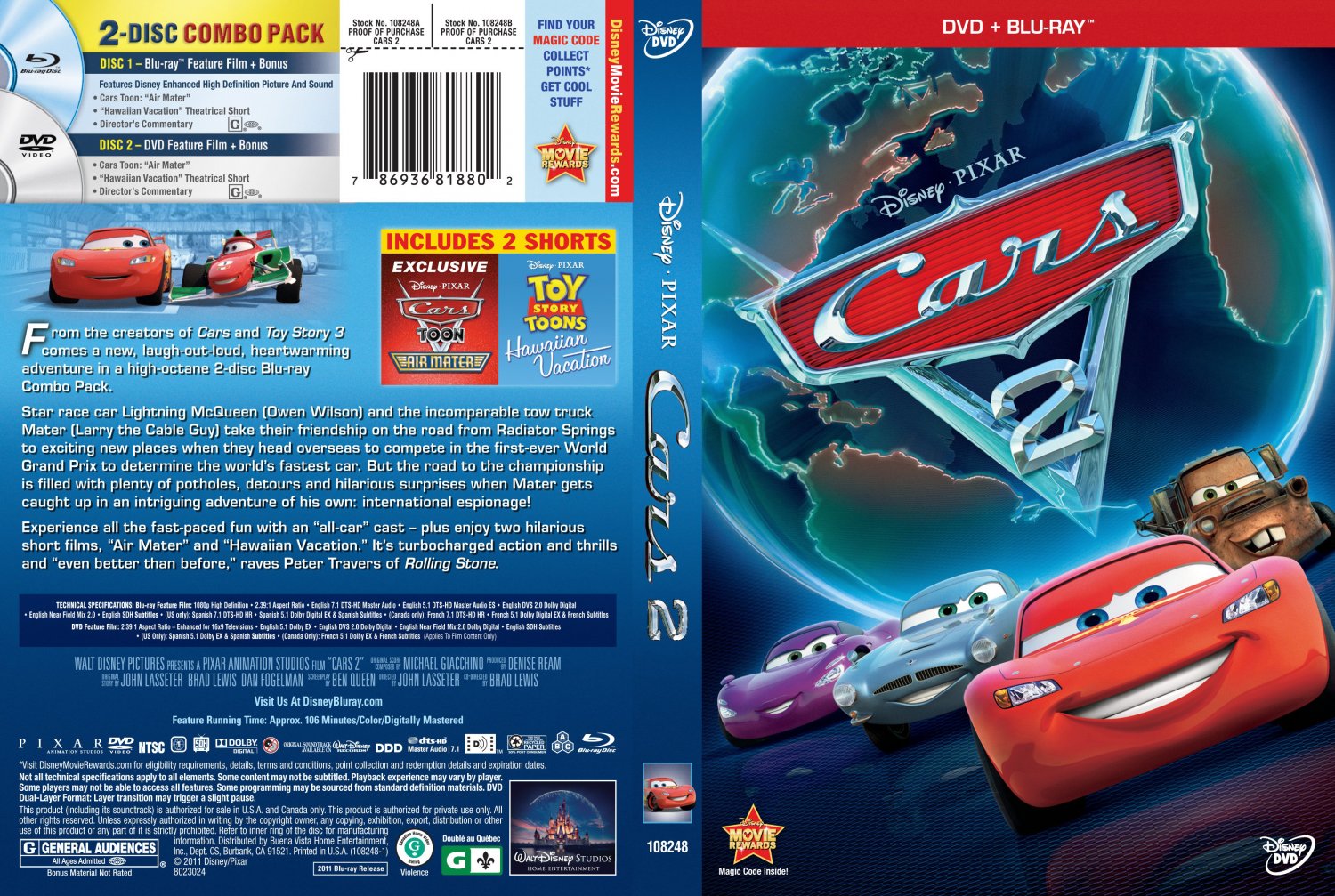 Cars 2 - Movie DVD Scanned Covers - Cars 22 :: DVD Covers