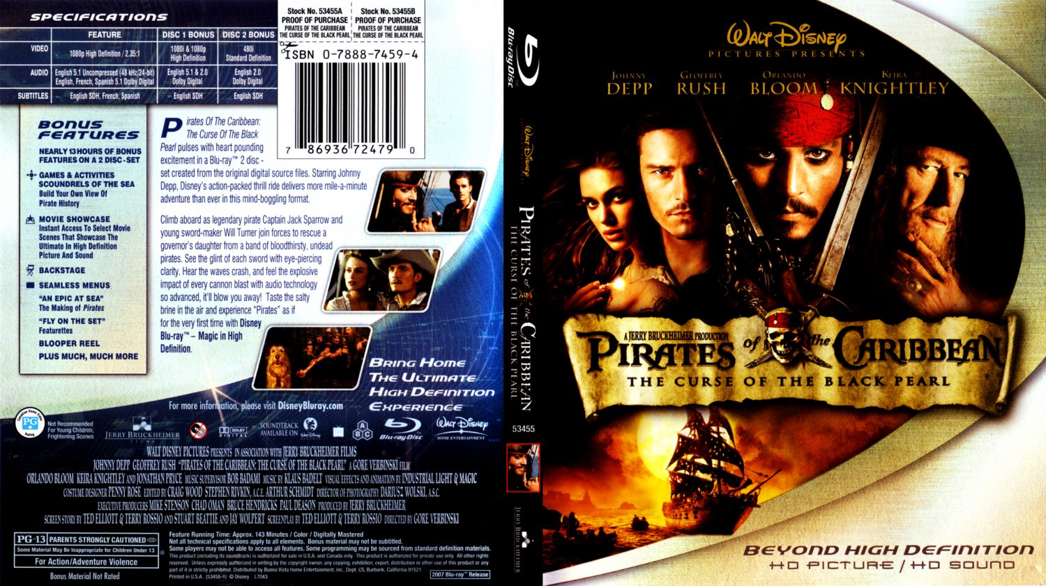 Pirates Of The Caribbean The Curse Of The Black Pearl Movie Blu Ray Scanned Covers Pirates 7092