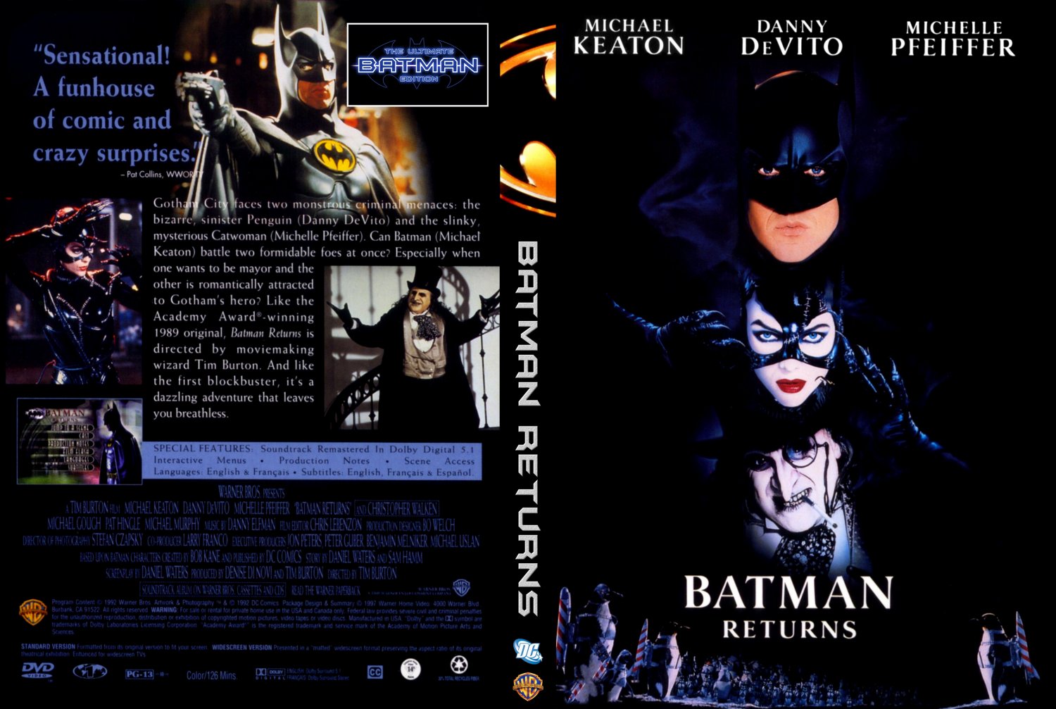 Batman Returns - Movie DVD Custom Covers - Batman 2 batman returns ...