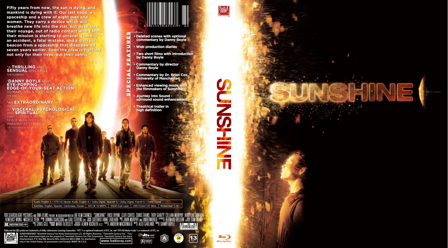 Sunshine - Movie Blu-Ray Custom Covers - Sunshine Blu ray 2 :: DVD Covers