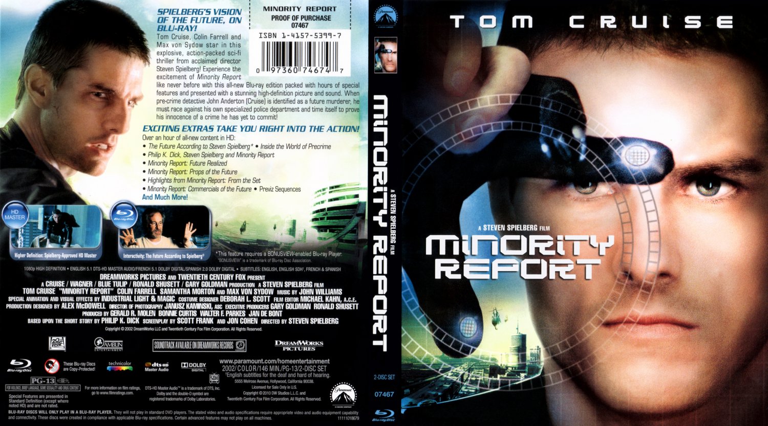 Minority Report Movie Blu Ray Scanned Covers Minority Report Dvd Covers