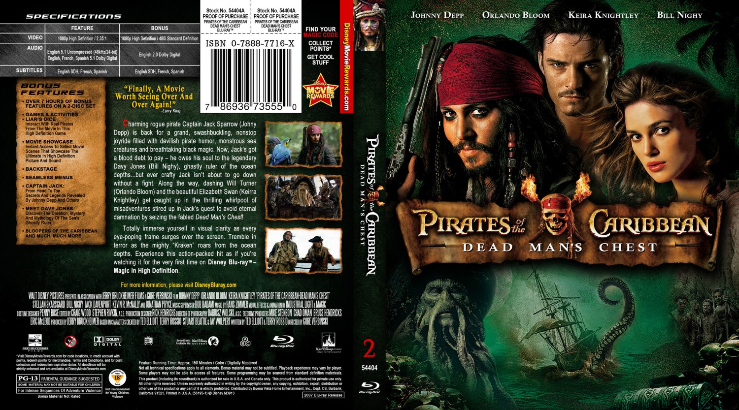 Pirates Of The Caribbean - Dead Man's Chest - Movie Blu-Ray Custom ...