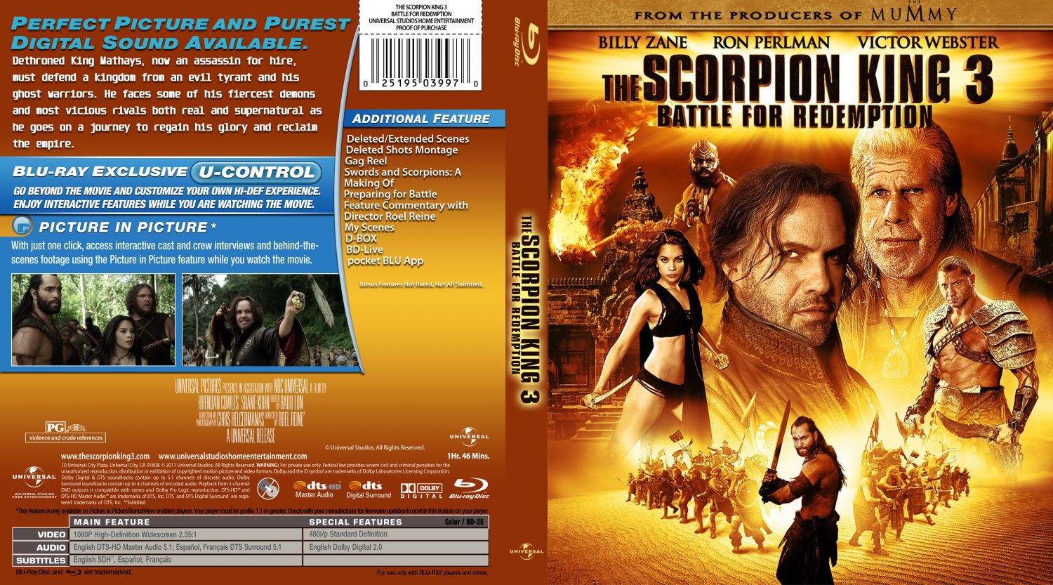 The Scorpion King 3 Battle For Redemption Movie Blu Ray Custom Covers Scorpion King 3 4546