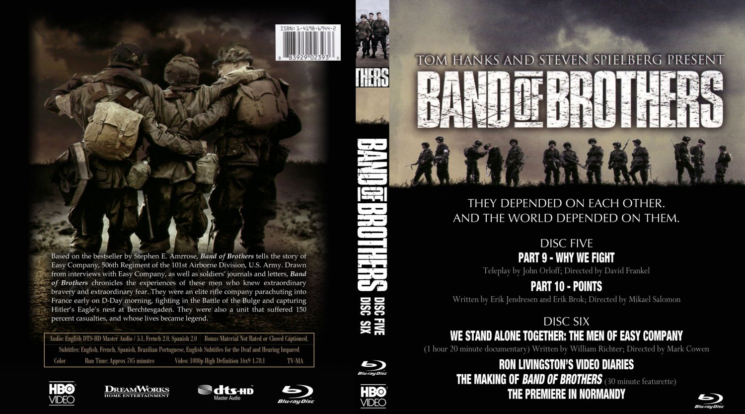 Band of Brothers Disc 5-6 - Cover - Movie Blu-Ray Custom Covers - Band ...