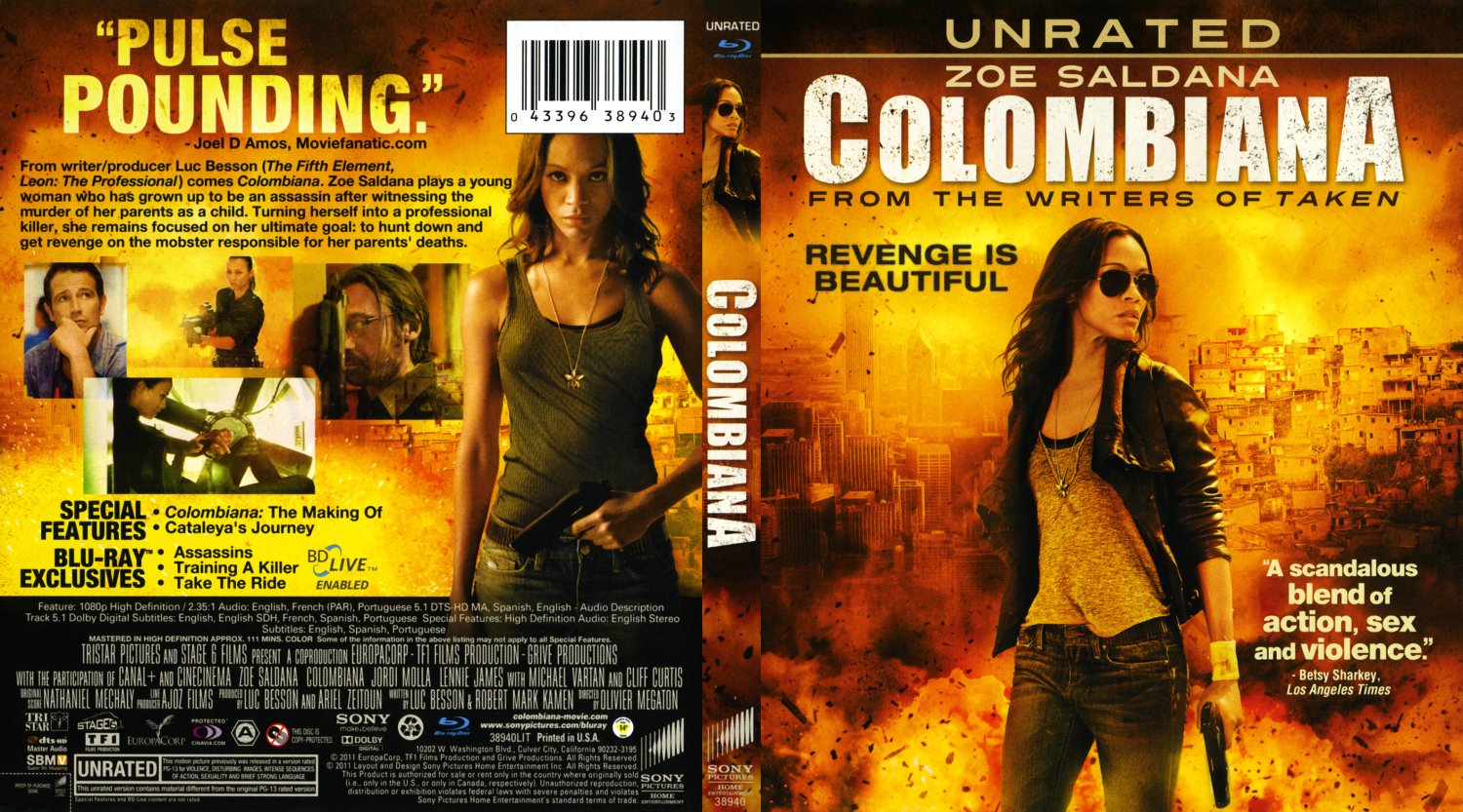 Colombiana Movie Blu Ray Scanned Covers Colombiana BD DVD Covers