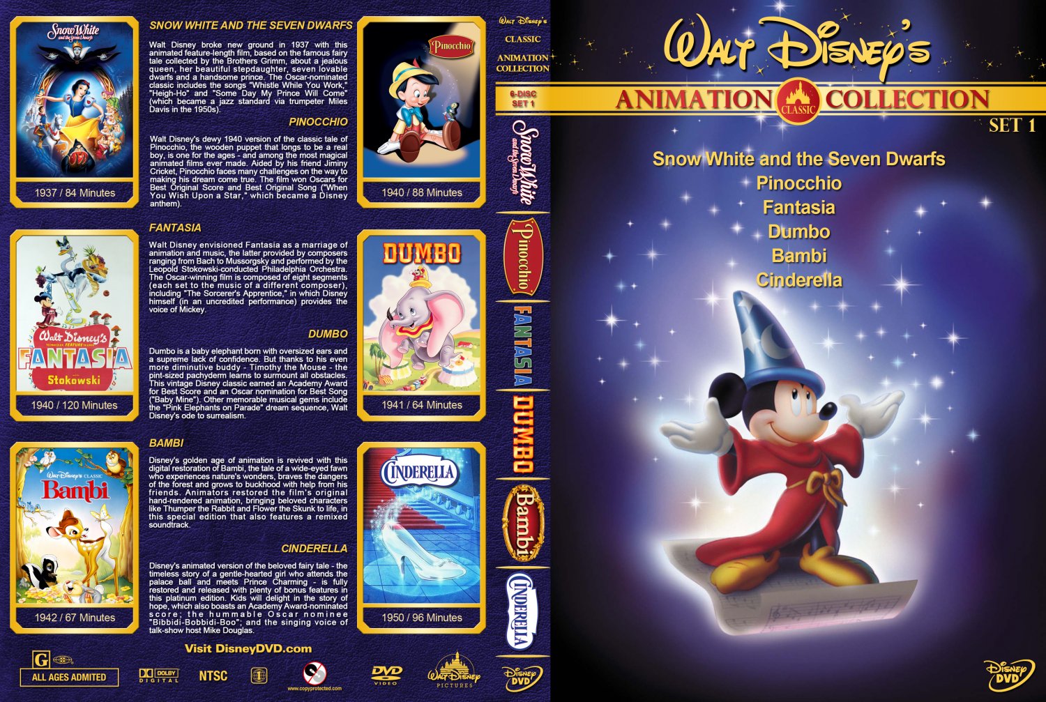 Walt Disney S Classic Animation Collection Set Movie Dvd Custom | The ...