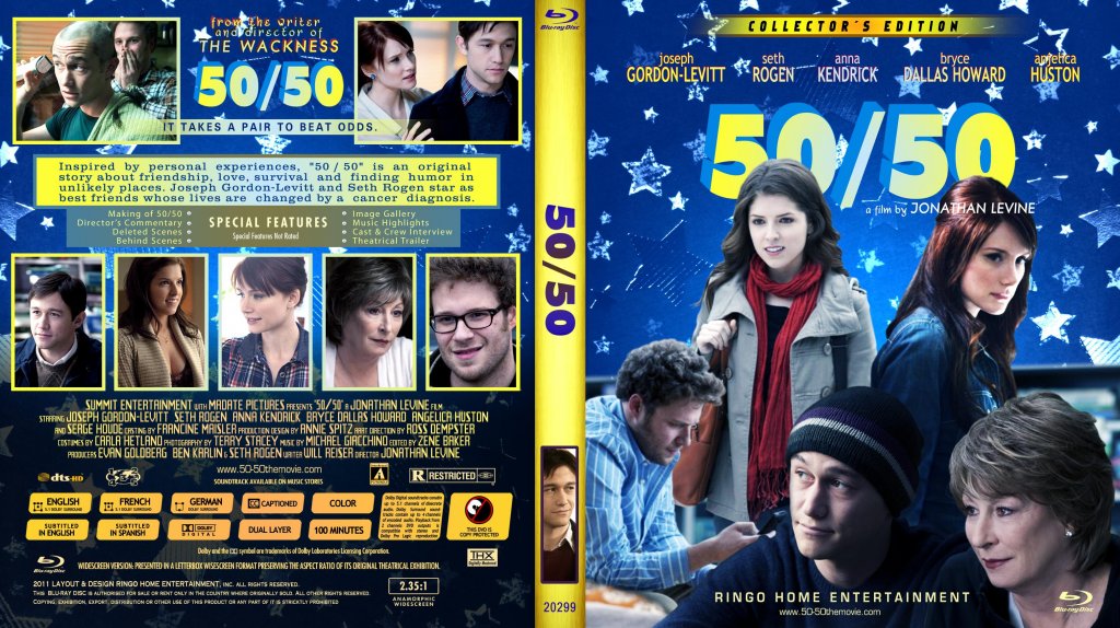 50 50 рассказ. Воспроизведение 2011 обложка. One Day (2011) Blu-ray Cover. Кален 50 50.