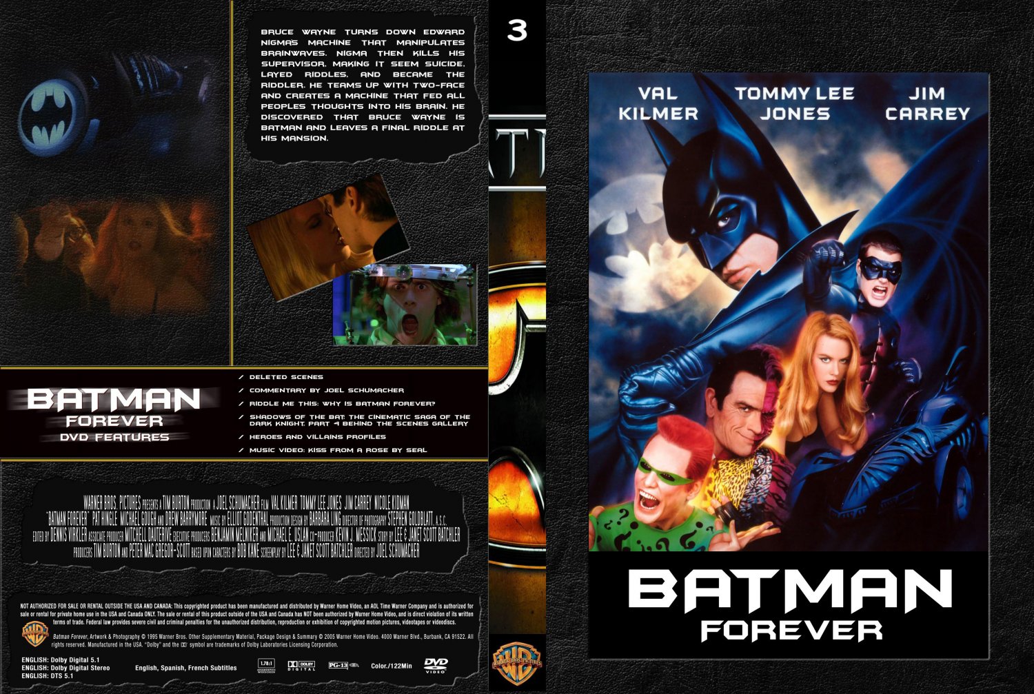 Batman Forever - Movie DVD Custom Covers - Batman 3 - Batman Forever ...