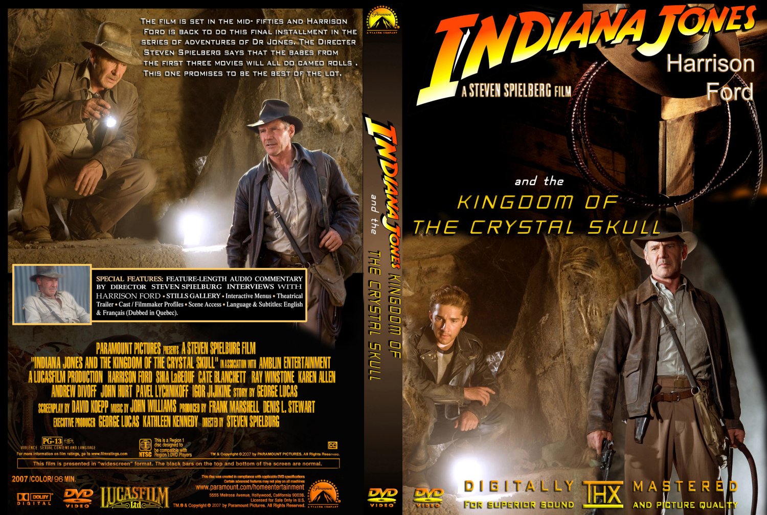 Indiana Jones Movie Dvd Custom Covers Indiana Jones And The Kingdom Of The Crystal Skull