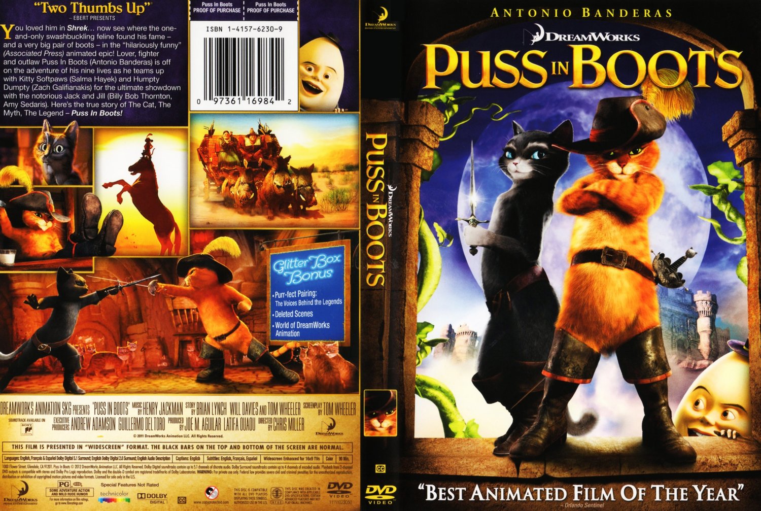 Puss In Boots Movie DVD Scanned Covers Puss In Boots DVD Covers