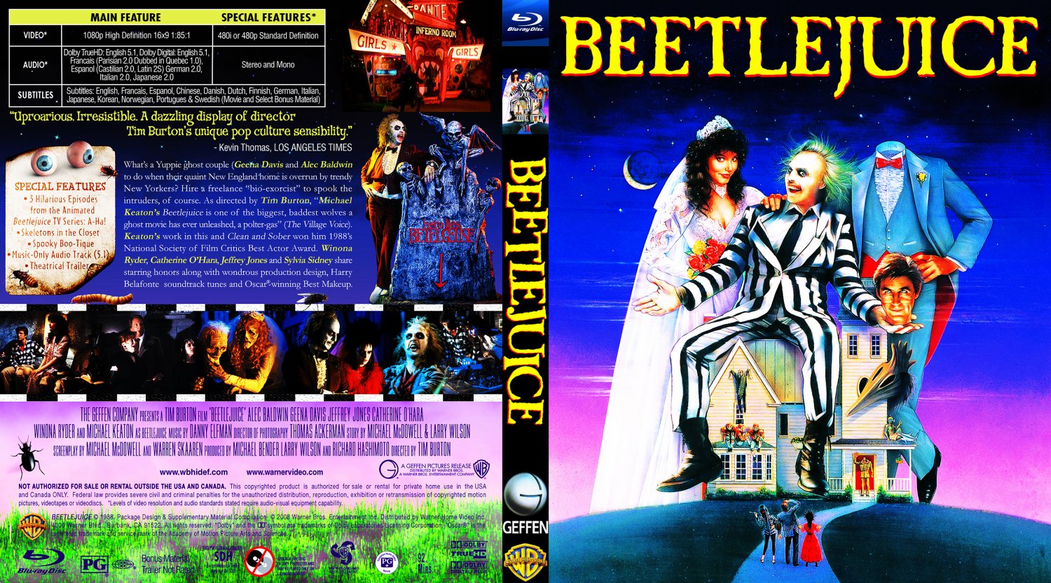 Beetlejuice Movie BluRay Custom Covers BEETLEJUICE2 DVD Covers