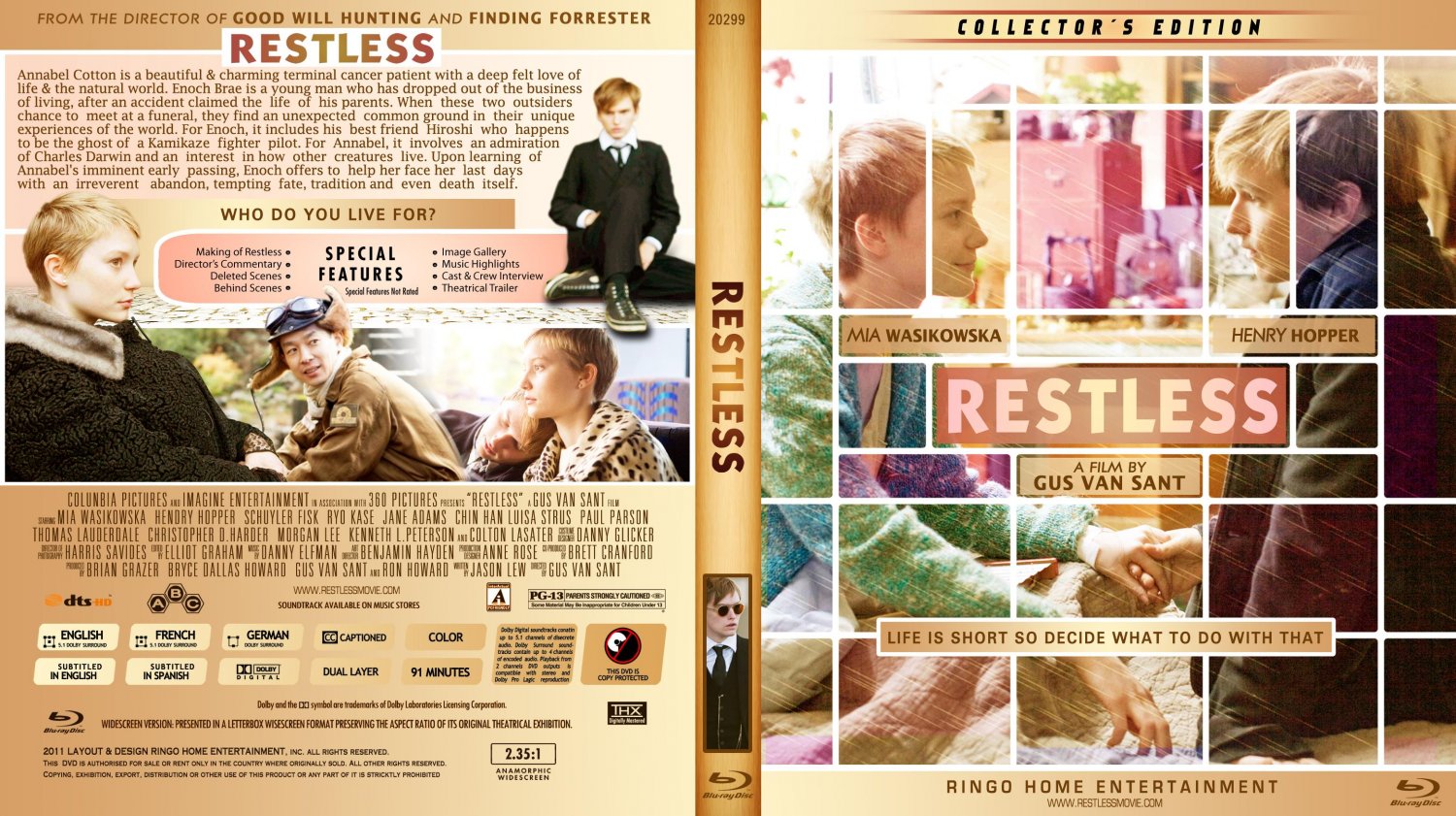Restless Movie Blu Ray Custom Covers Copy Of Restless Blu Ray Cover