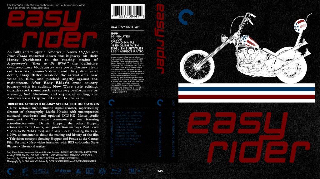 Easy Rider Movie BluRay Custom Covers EasyRiderBRCriterionCLTv1