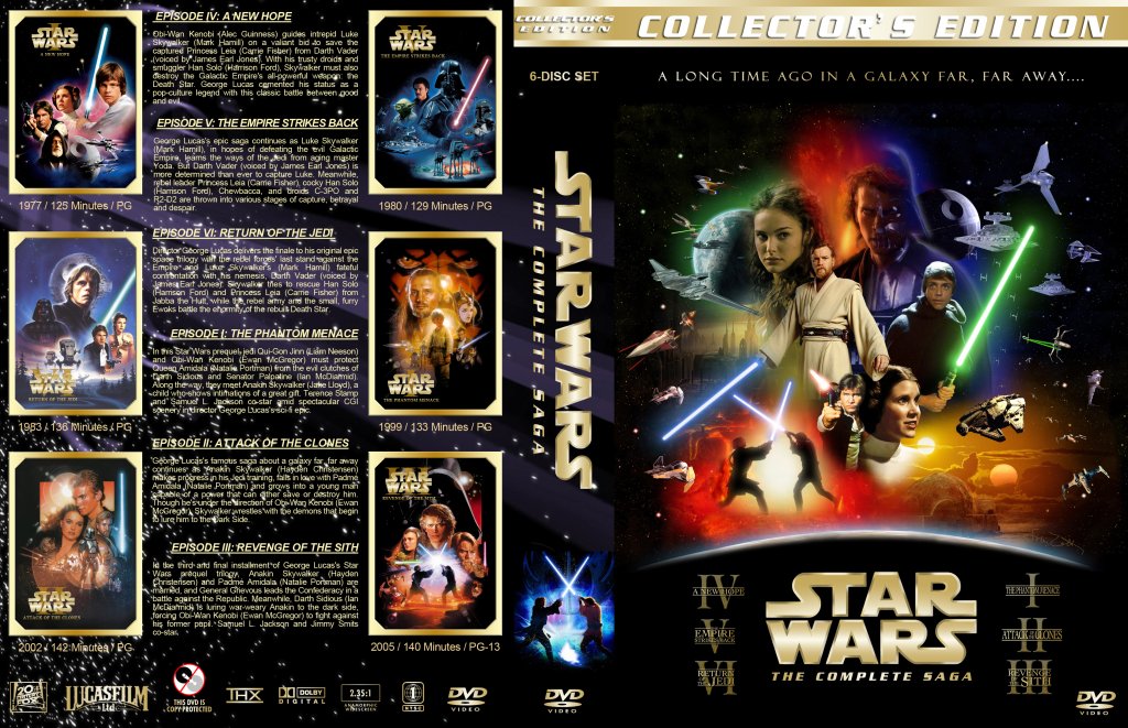 Star Wars - The Complete Saga - Movie DVD Custom Covers - Star Wars