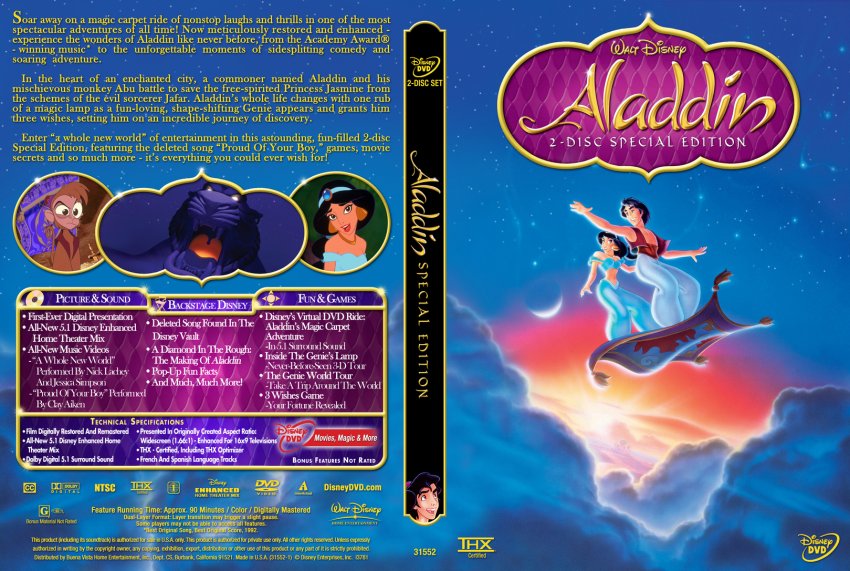 Aladdin - Movie DVD Custom Covers - 280aladdin 1 V2b Dl Hires :: DVD Covers