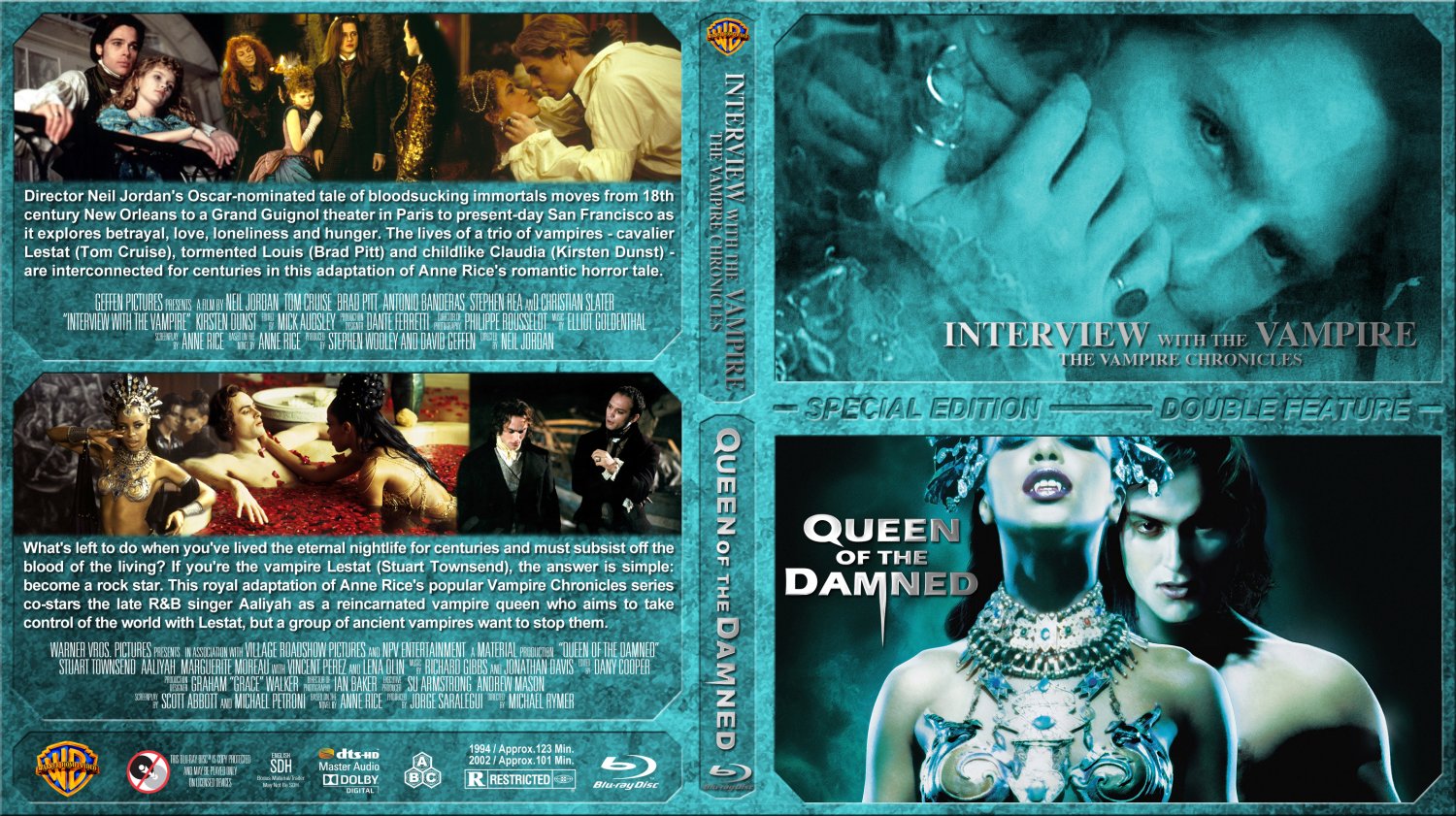 Interview With The Vampire / Queen Of The Damned Double- Movie Blu-Ray Cust...