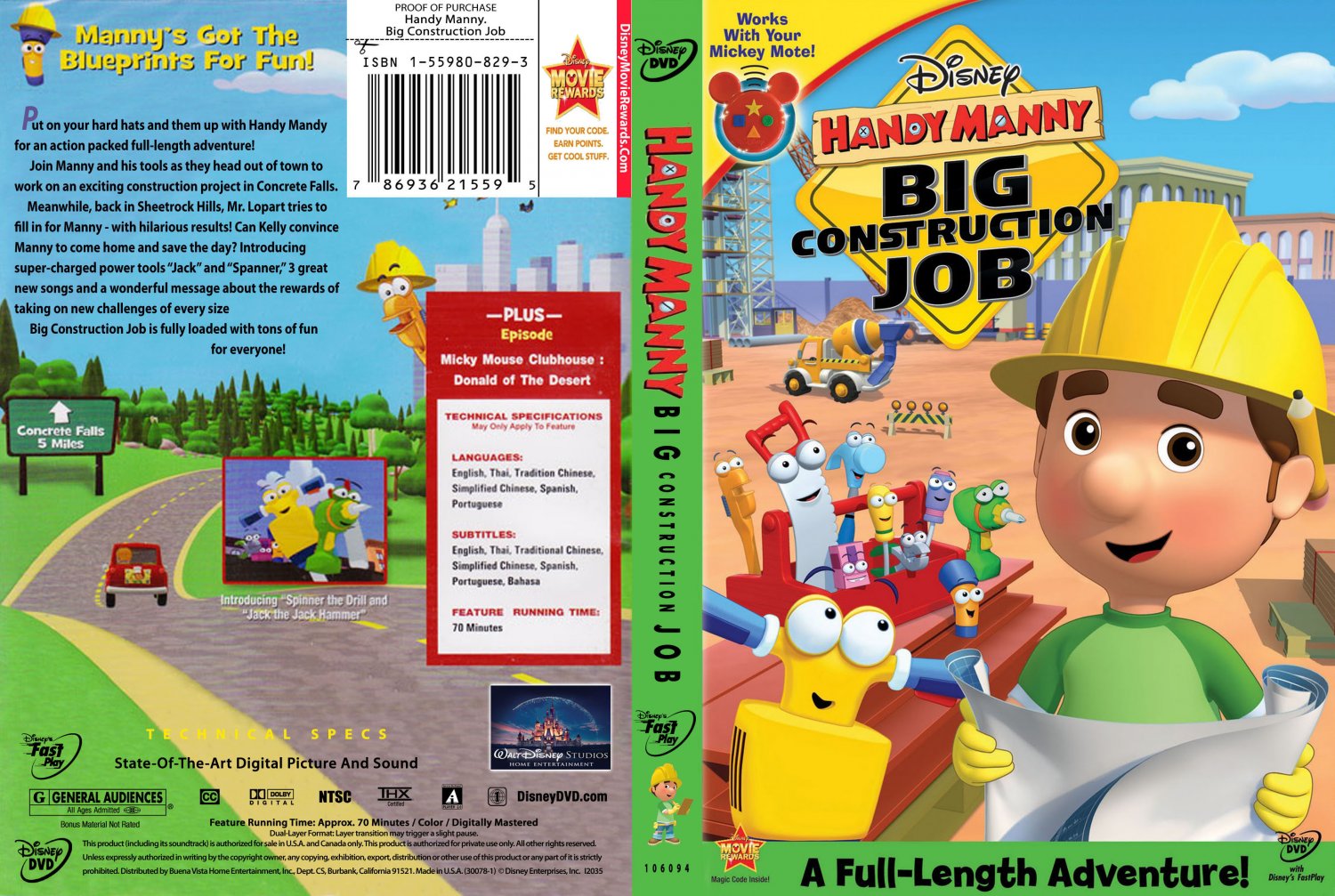 Handy manny big construction job dvd