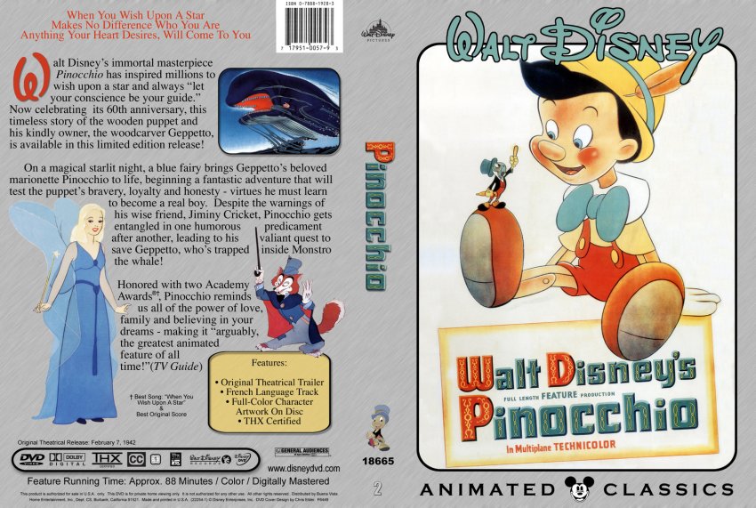 Pinocchio Movie DVD Custom Covers 28911pinocchio cstm2 hires DVD