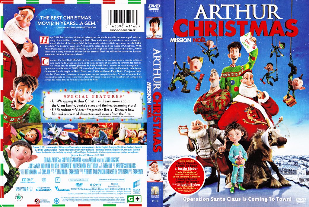 Arthur Christmas - Mission Noël - Movie DVD Scanned Covers - Arthur ...