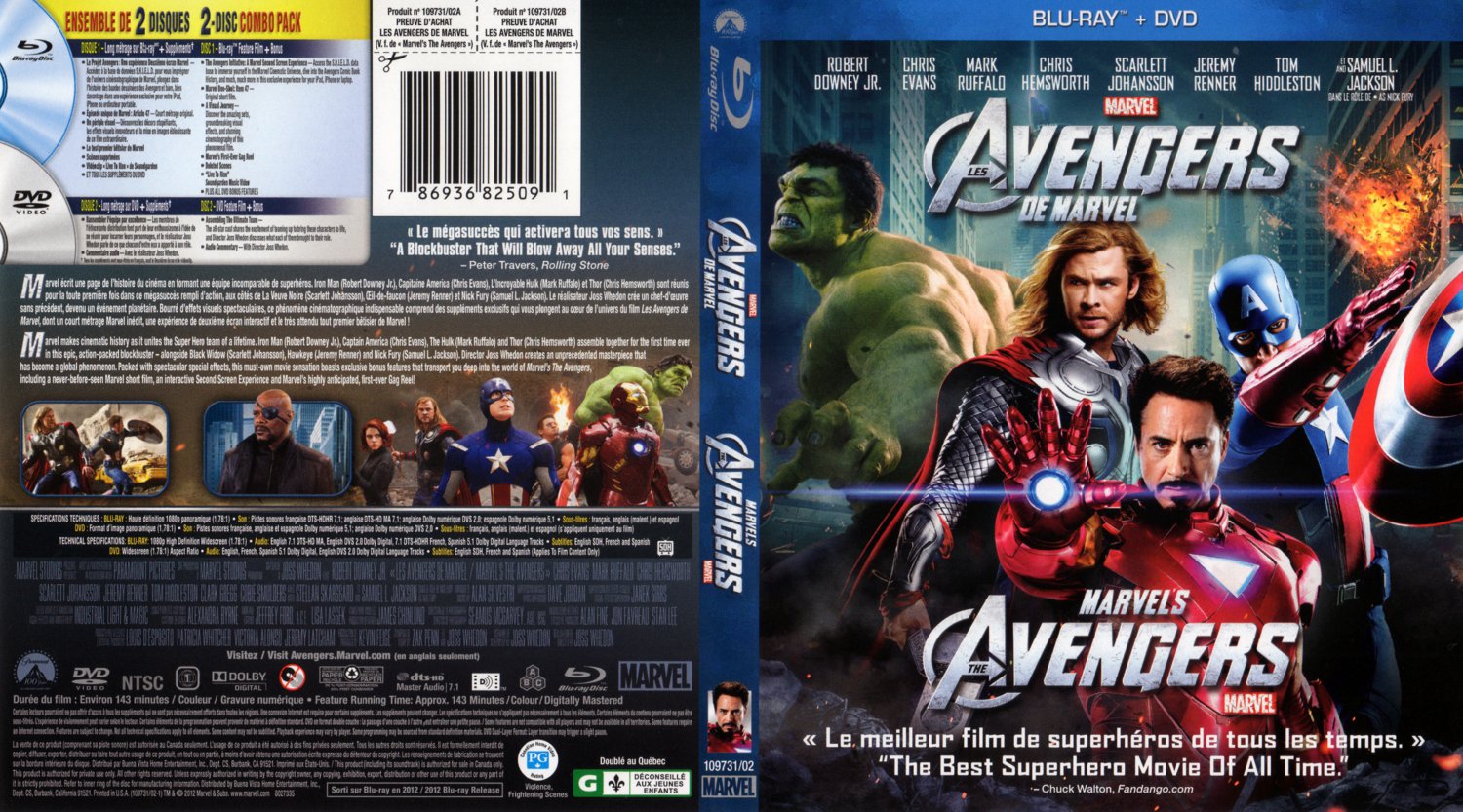 Les Avengers de Marvel Marvels The Avengers - Movie Blu-Ray Scanned ...