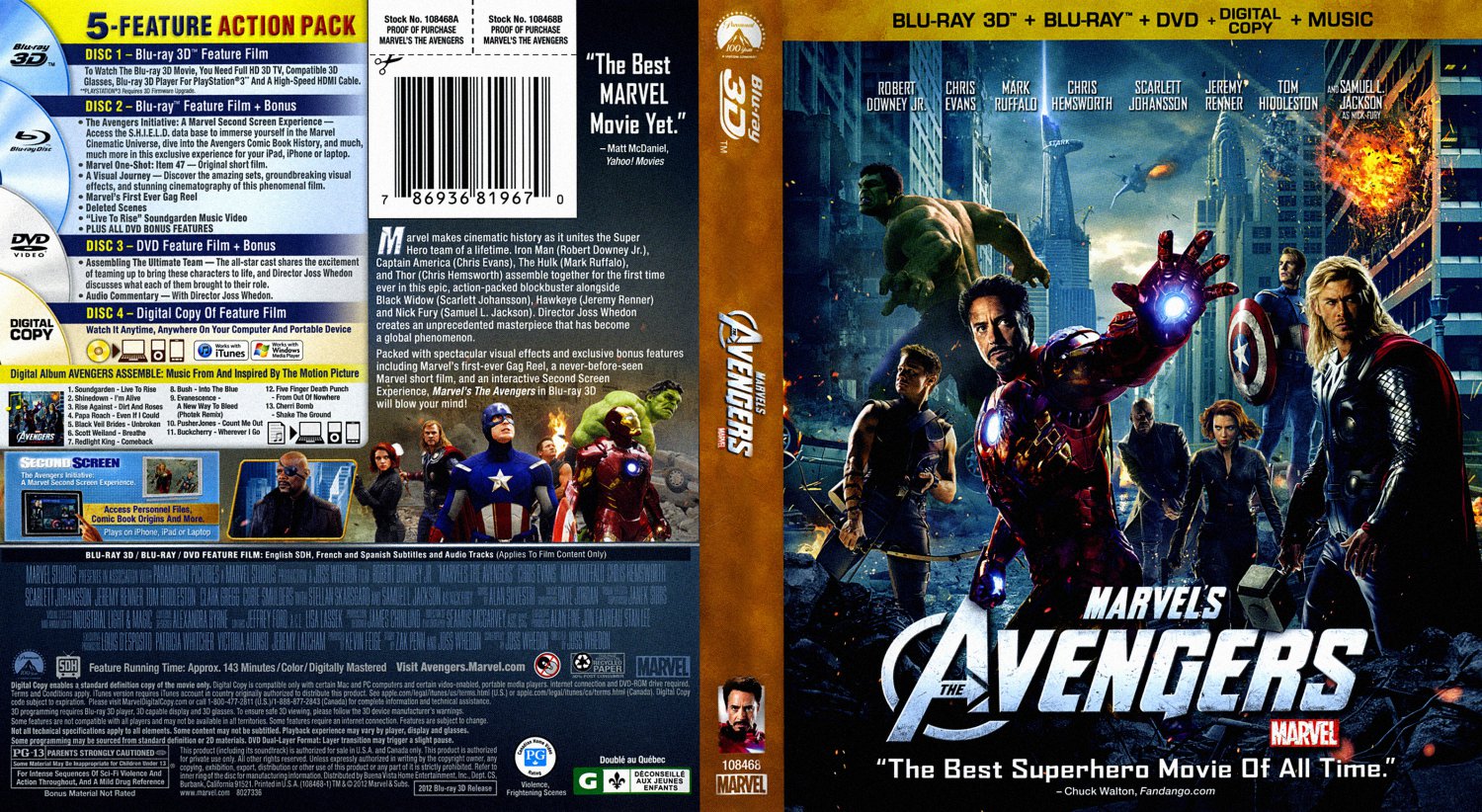 The Avengers 3D - Movie Blu-Ray Scanned Covers - TheAvengers3D15mmScan ...