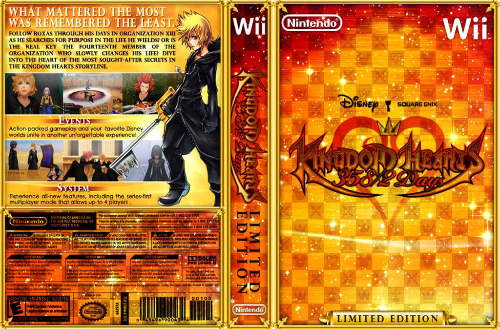 Kingdom Hearts 3582 Days Limited Edition DVD NTSC Custom f