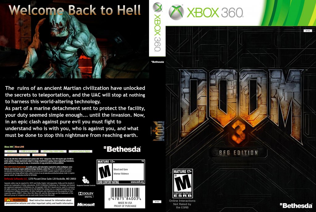 Bethesda: Don't Install Doom 3 BFG Edition on Xbox 360 - The Escapist