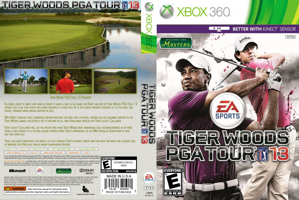 Tiger Woods PGA Tour 13 DVD NTSC Custom f