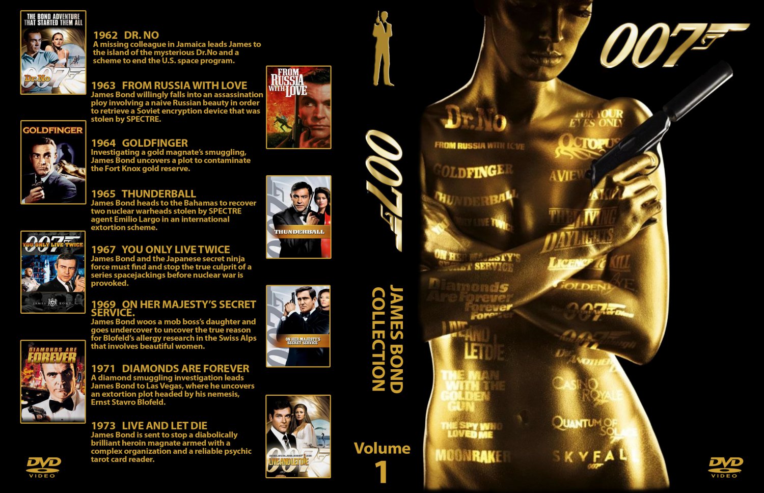 James Bond Collection Movie DVD Custom Covers james bond collection