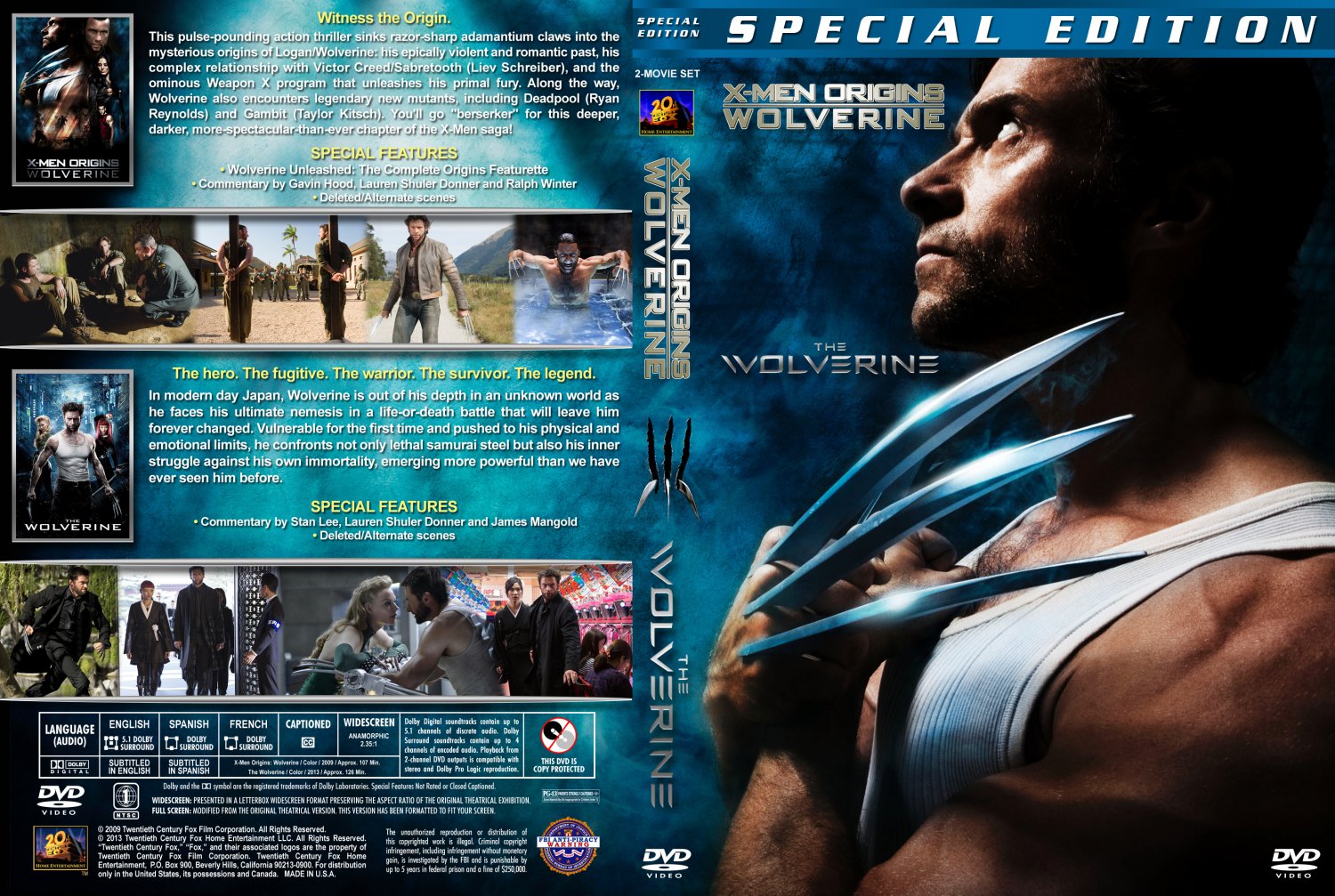 The Wolverine Double Feature Movie Dvd Custom Covers Wolverine