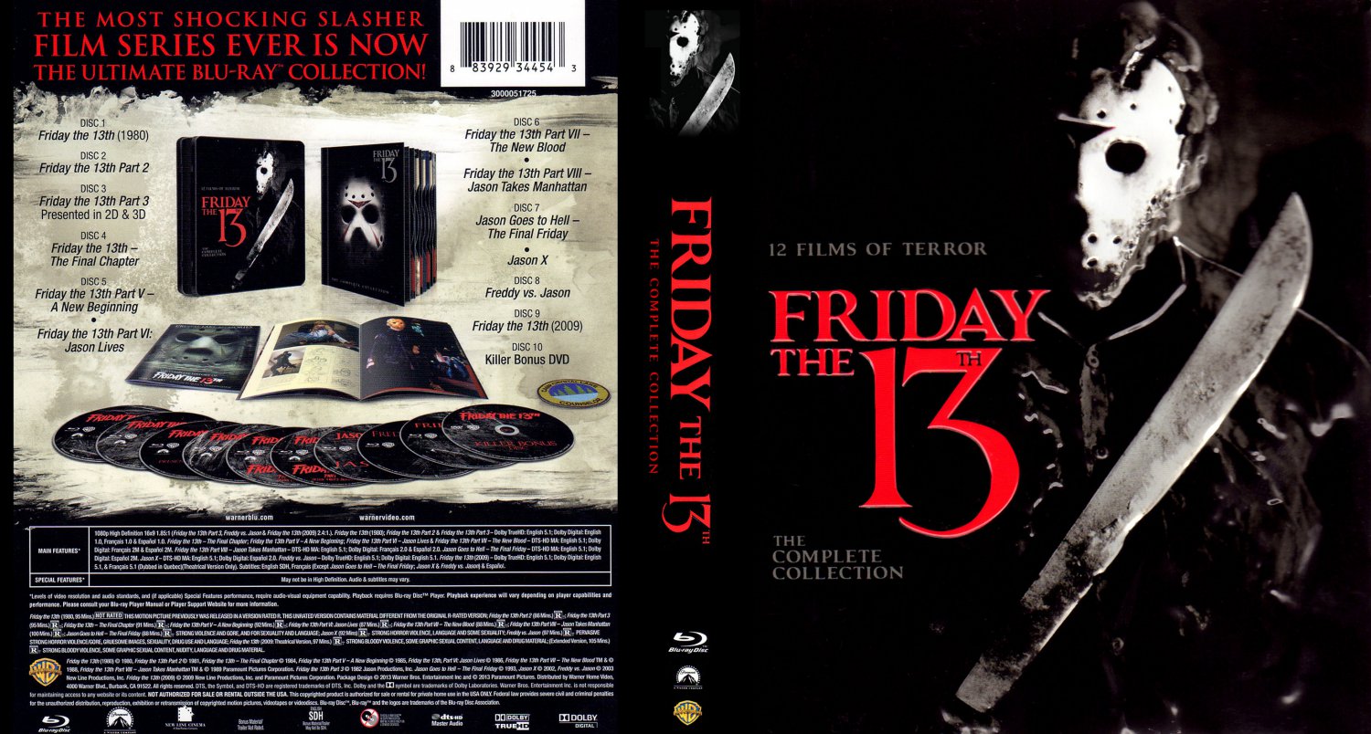 Friday The 13th Collection Movie Blu Ray Custom Covers Friday The 13th Collection Dvd Covers 5423