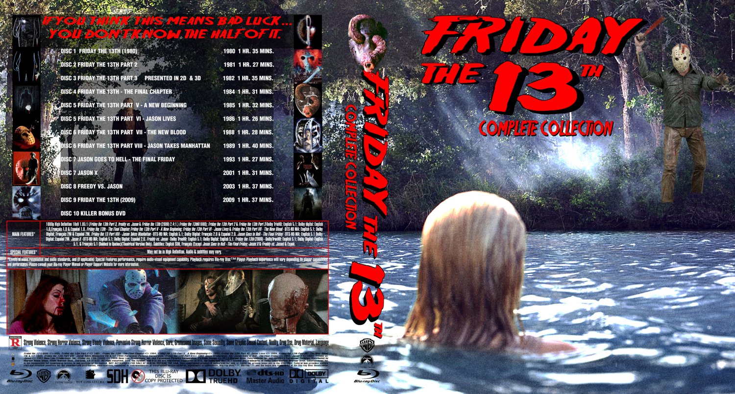 Friday The 13th Collection Movie Blu Ray Custom Covers Friday The