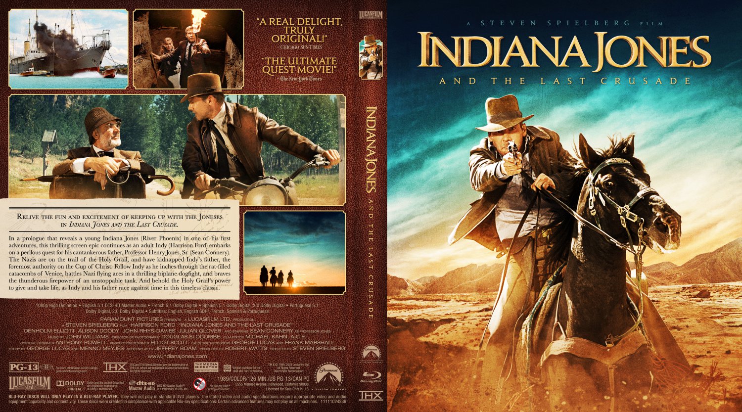 Indiana Jones And The Last Crusade - Movie Blu-Ray Custom Covers