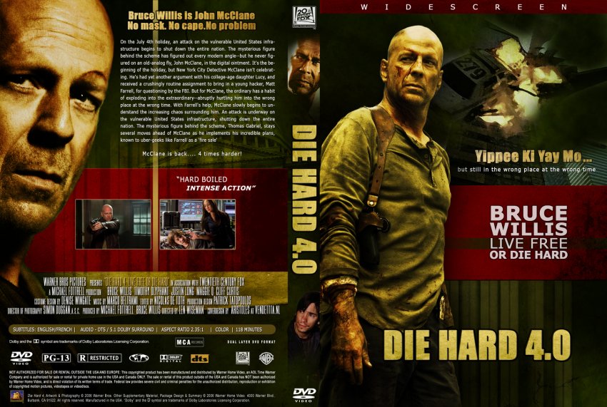 Live Free Or Die Hard - Movie DVD Custom Covers ...
