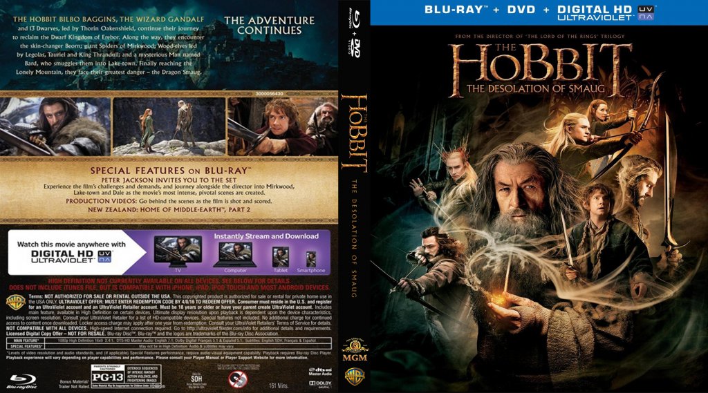 The Hobbit - The Desolation Of Smaug - Movie Blu-Ray Custom Covers ...