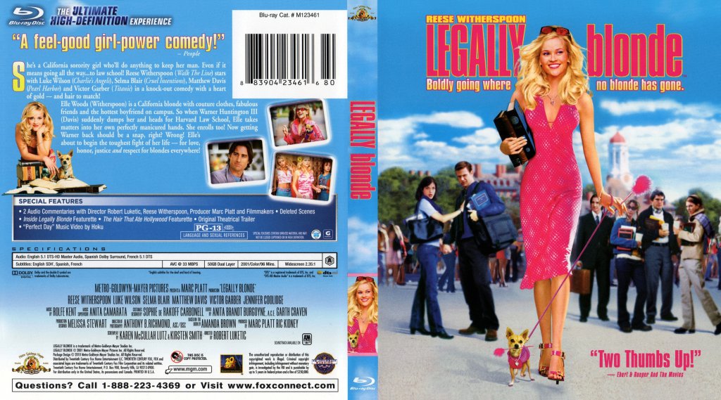 Legally Blonde - Movie Blu-Ray Scanned Covers - Legally Blonde :: DVD ...