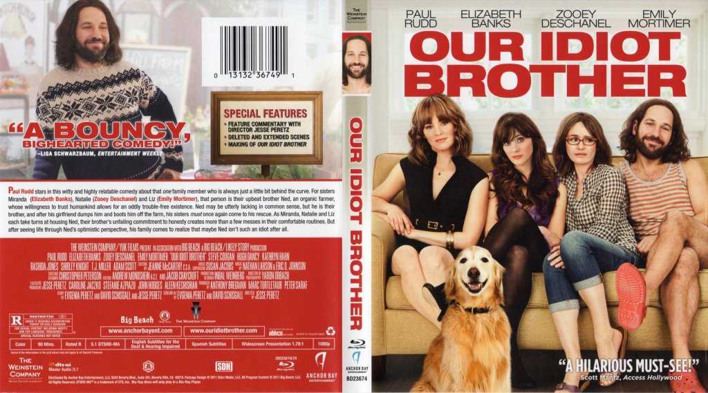 Our Idiot Brother Movie Blu Ray Scanned Covers Our Idiot Brother 2011 Scanned Bluray Cover