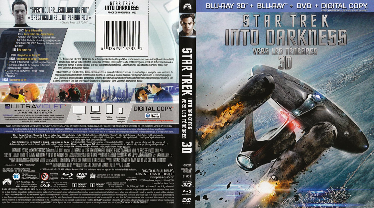 Star Trek - Into Darkness 3D- Movie Blu-Ray Scanned Covers - Star Trek into...