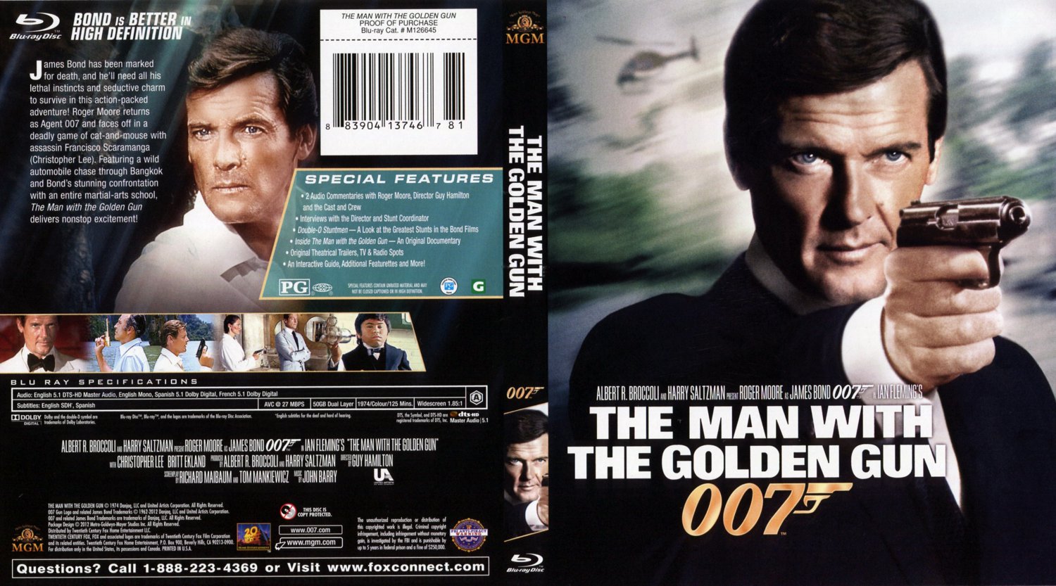 The Man With The Golden Gun - Movie Blu-Ray Scanned Covers - The Man ...