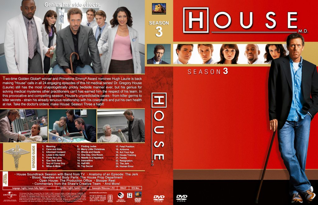 House M D Season 3 Tv Dvd Custom Covers House Lg S3 Dvd Covers