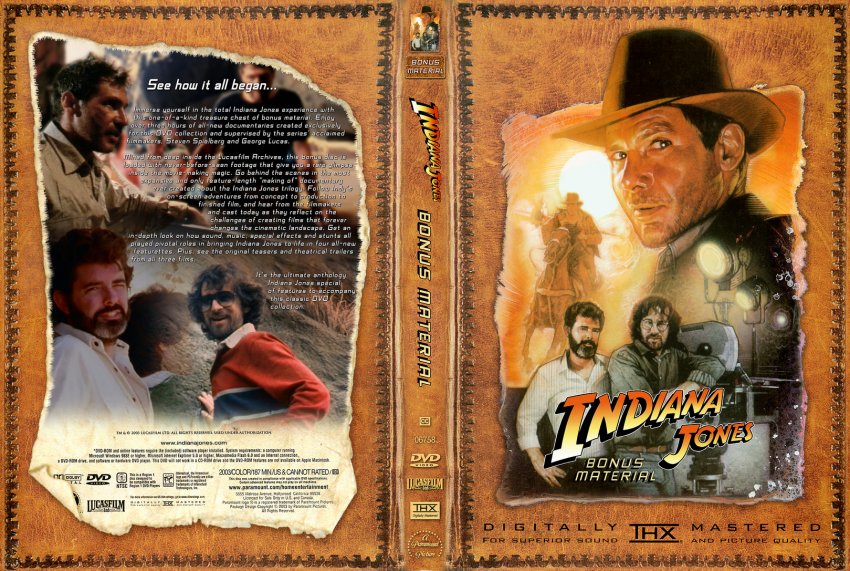 Indiana Jones Bonus Disc - Movie DVD Custom Covers - 964indiana jones ...