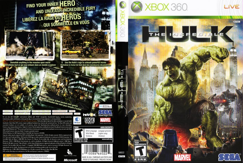 The Incredible Hulk - XBOX 360 Game Covers - The Incredible Hulk