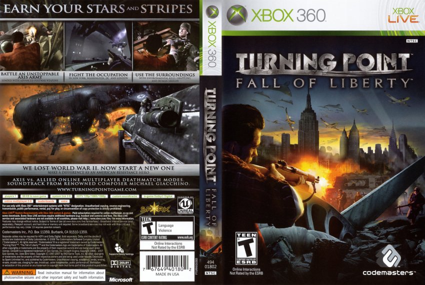 Turning Point: Fall of Liberty - Xbox 360 em Promoção na Americanas