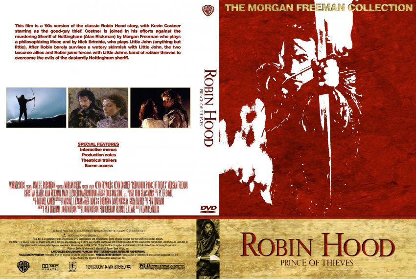 Robin Hood Prince Of Thieves The Morgan Freeman Collection Movie Dvd Custom Covers Robin 7286