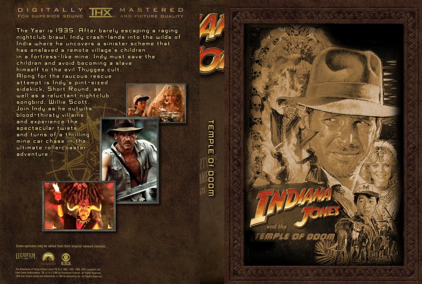 Indiana Jones And The Temple Of Doom Movie DVD Custom Covers Temple Of Doom DVD Covers