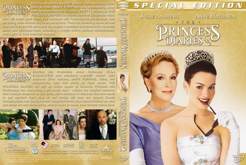 The Princess Diaries 1 & 2 - Movie DVD Custom Covers - The Princess ...