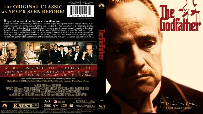 The Godfather - Movie Blu-Ray Custom Covers - Godfather Part 1 ...